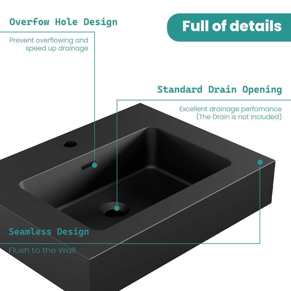 BB02-24-109 Integrated Engineered Solid Surface Basin Matt