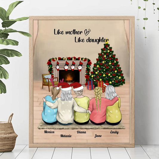 Custom Personalized Single Mom and Kids Poster - Christmas Gift for Family, Single Mom - Up to 4 Kids