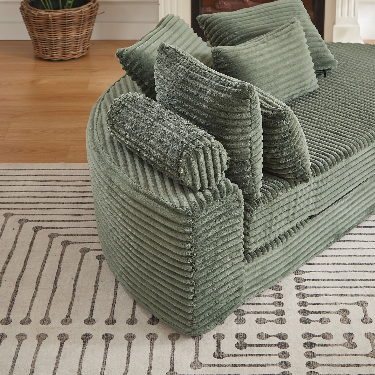 Semi Circular 2 In 1 Sofa Bed With Neck Pillow