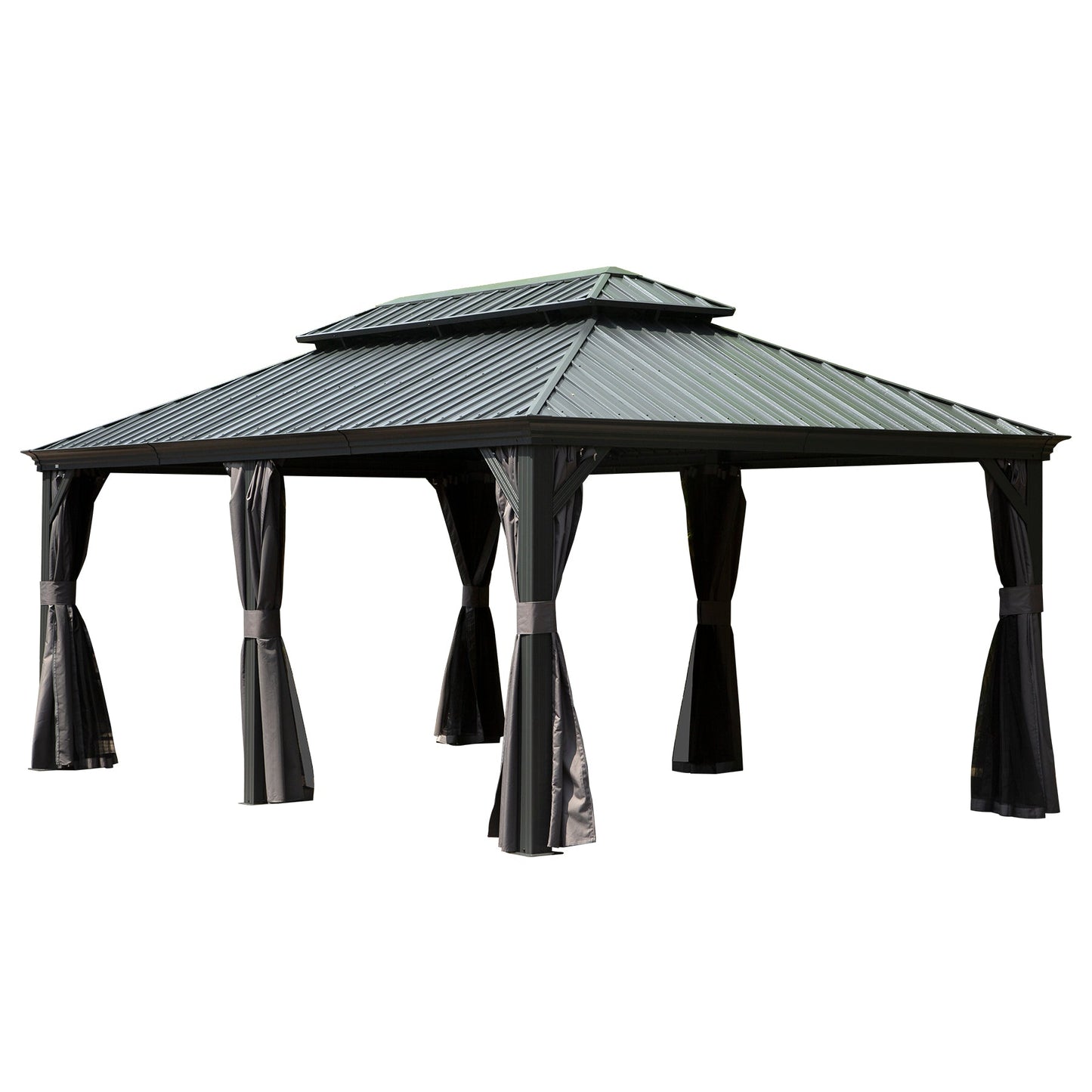 12' x 20' Hardtop Gazebo with Double Roof Canopy