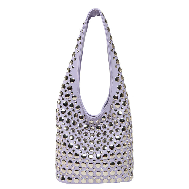 New Punk-style Studded Single-shoulder Bag