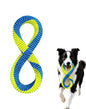 Dental Cleaning Tug Toy For Dogs, Dog Dental Toy, L With Textured Dental Weave, Washable Two Loop Figure 8 Design For Supervised Tugging, Chewing And Fetch