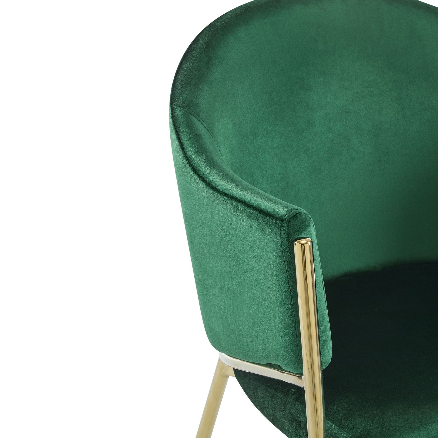 Modern Upholstered Dining Chair with Gold Metal Frame