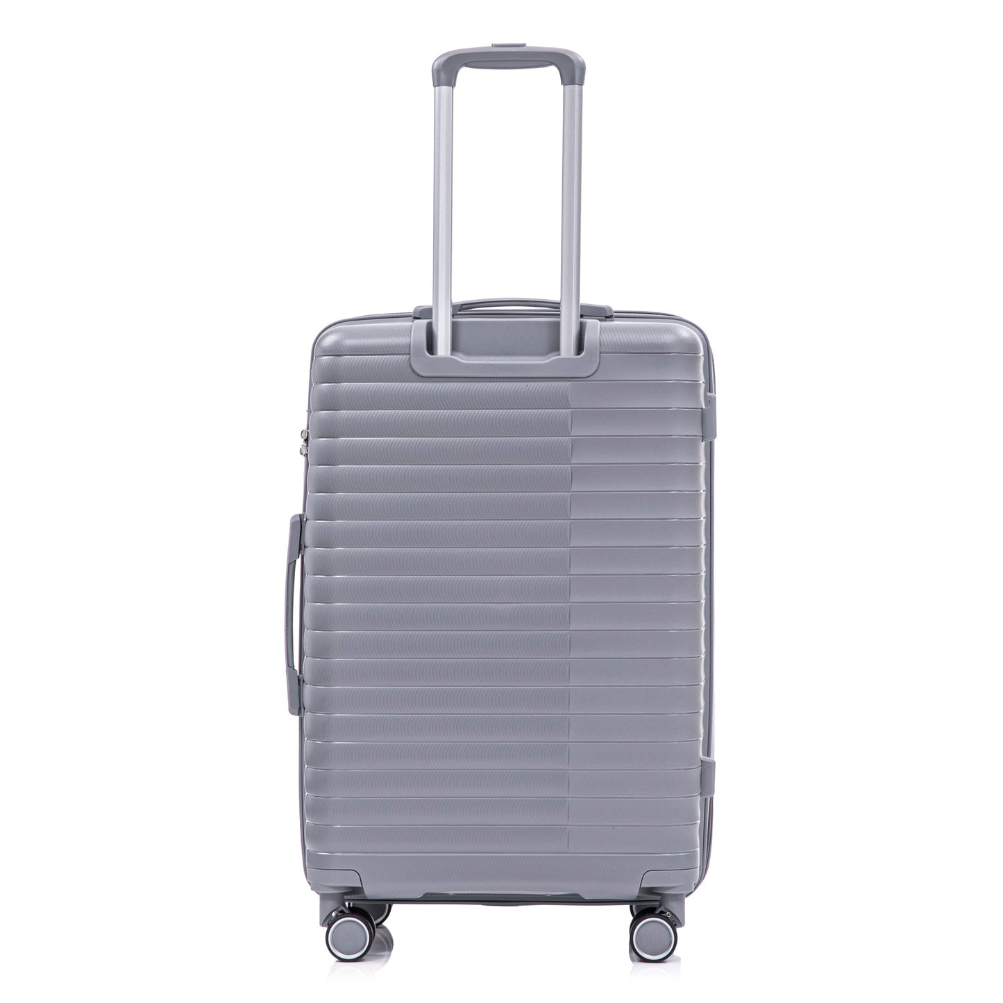 4-Piece PP Spinner Wheel Luggage Set with Cosmetic Case, Light Gray