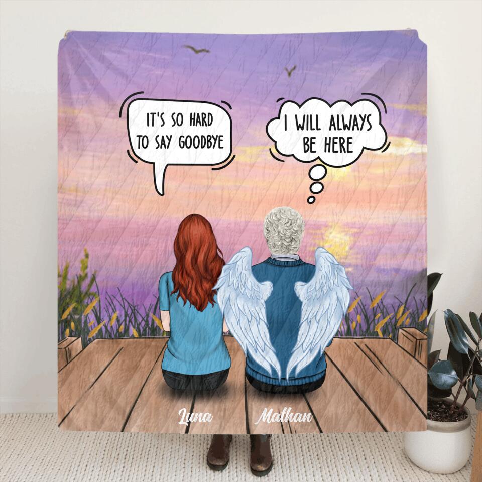 Personalized Memorial Family Quilt/Fleece Blanket/Pillow Cover - Up to 6 People - Memorial Gift For Family