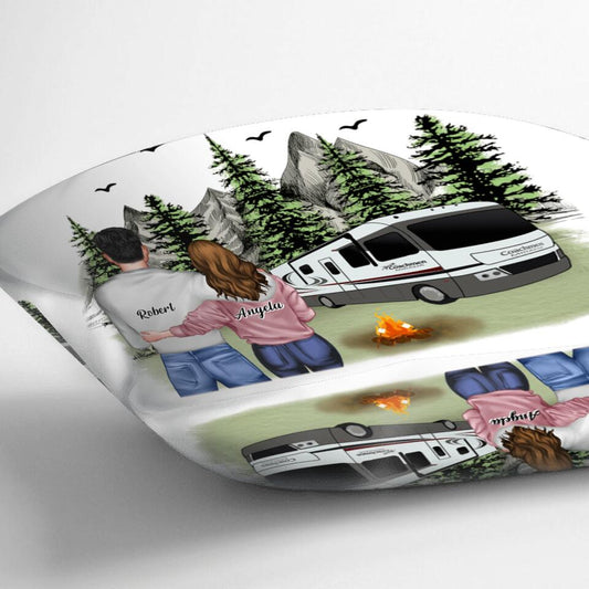 Personalized Camping Pillow Cover Cushion Cover - Gifts for Couples, Camping Lovers - Husband and Wife Camping Partners For Life