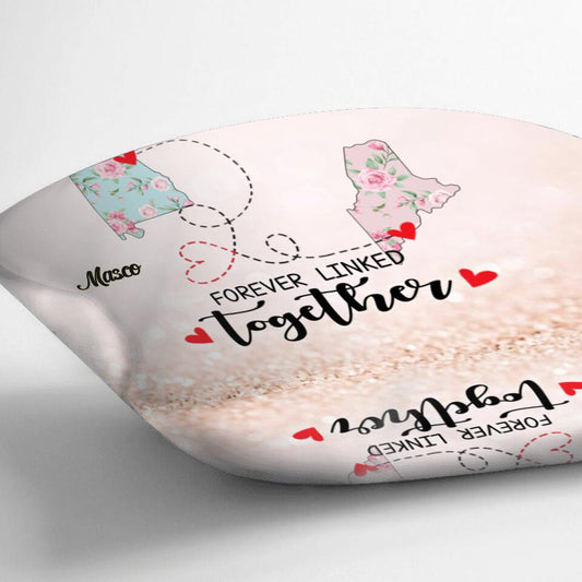 Personalized Long Distance Relationship Pillow Cover - Best Gift Idea For Mother's Day/Father's Day - Mother & Daughter Forever Linked Together