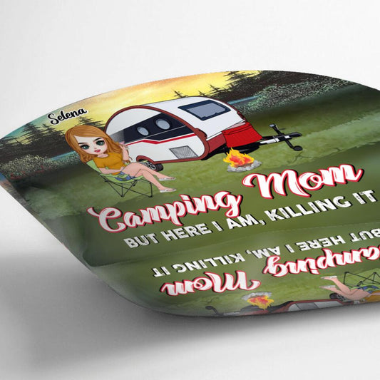 Personalized Camping Mom Pillow Cover/Fleece Throw Blanket/Quilt - Up to 3 Dogs - Gift Idea For Camping Lovers - Camping Mom Classy Sassy And A Bit Smart Assy