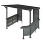 9X10FT Hardtop Grill Gazebo with Storage Shelves and Expansion Platform
