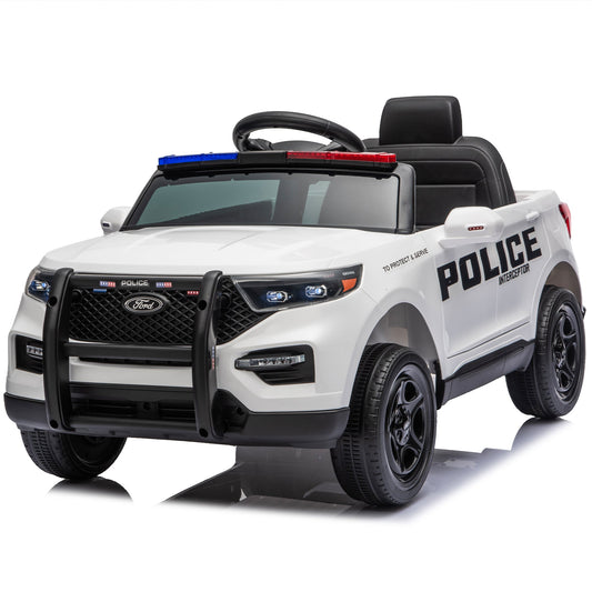 Licensed Ford Police 12V Ride-On Truck with Parental Remote Control