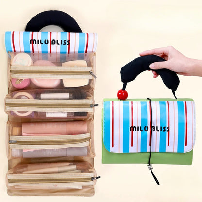 Large Foldable Detachable Toiletry Bag – Premium Portable Travel Cosmetic Case, Women’s Makeup Organizer