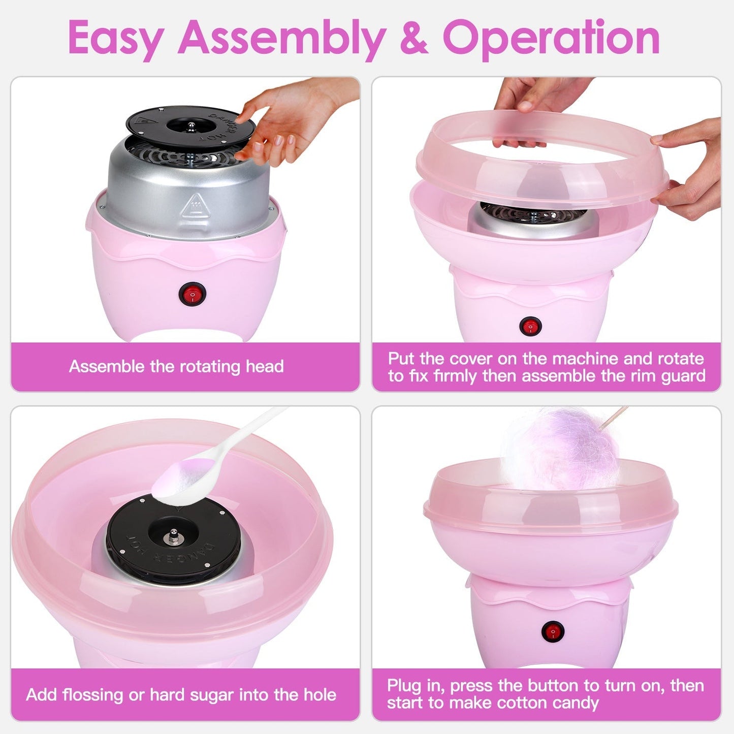 Cotton Candy Maker Portable Cotton Candy Machine Electric Cotton Candy Express_x000B__x000B_for Kids Christmas Gift Birthday