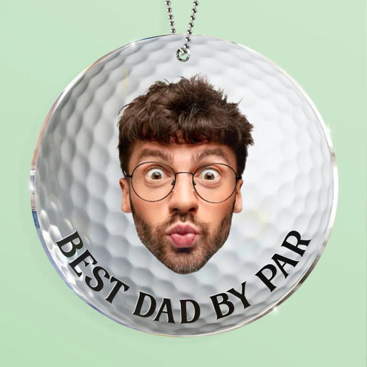 Personalized Christmas Acrylic Ornament - Gift Idea For Dad, Grandpa, Golf Lover - Best Dad By Par