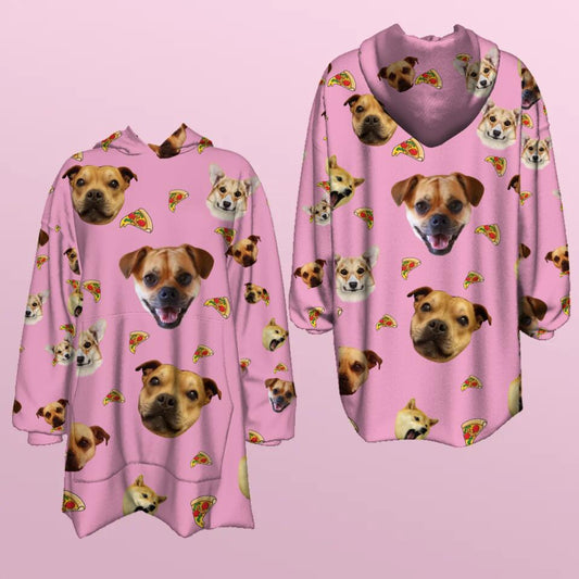 Personalized Pet Photo Fleece Hoodie - Up to 5 Photos - Gift Idea For Pet Lovers