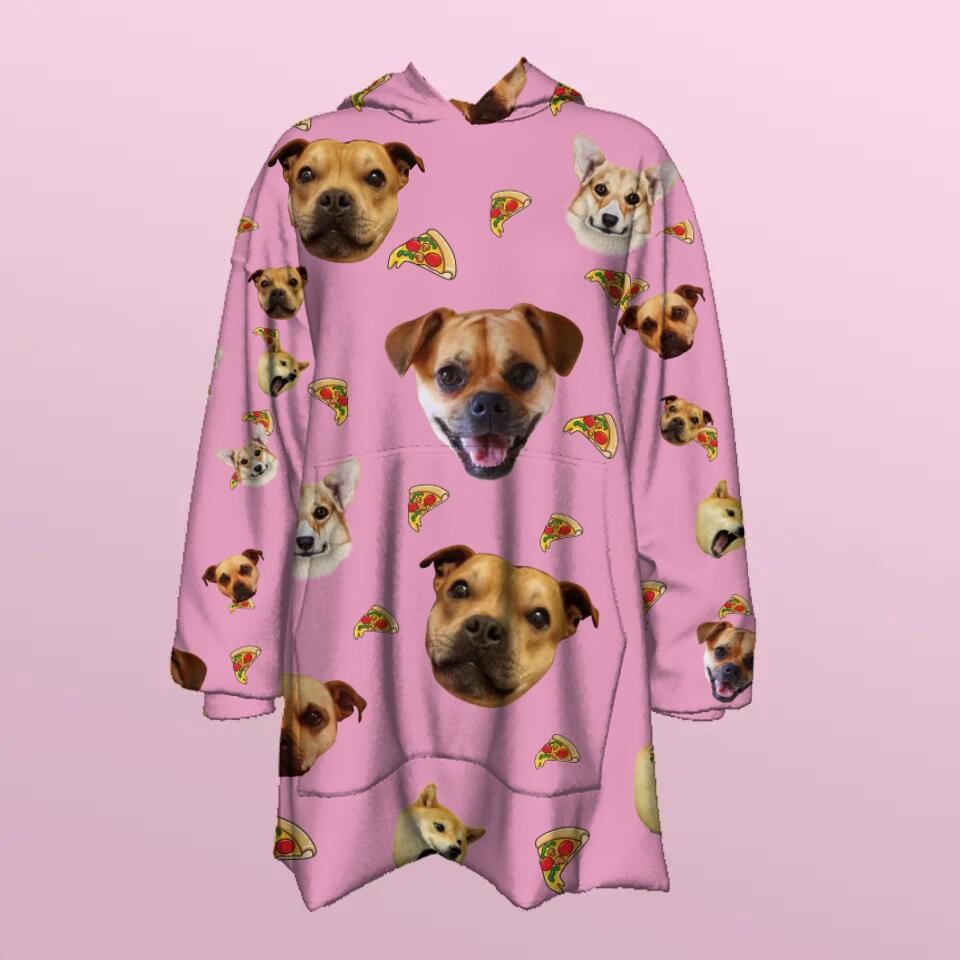 Personalized Pet Photo Fleece Hoodie - Up to 5 Photos - Gift Idea For Pet Lovers