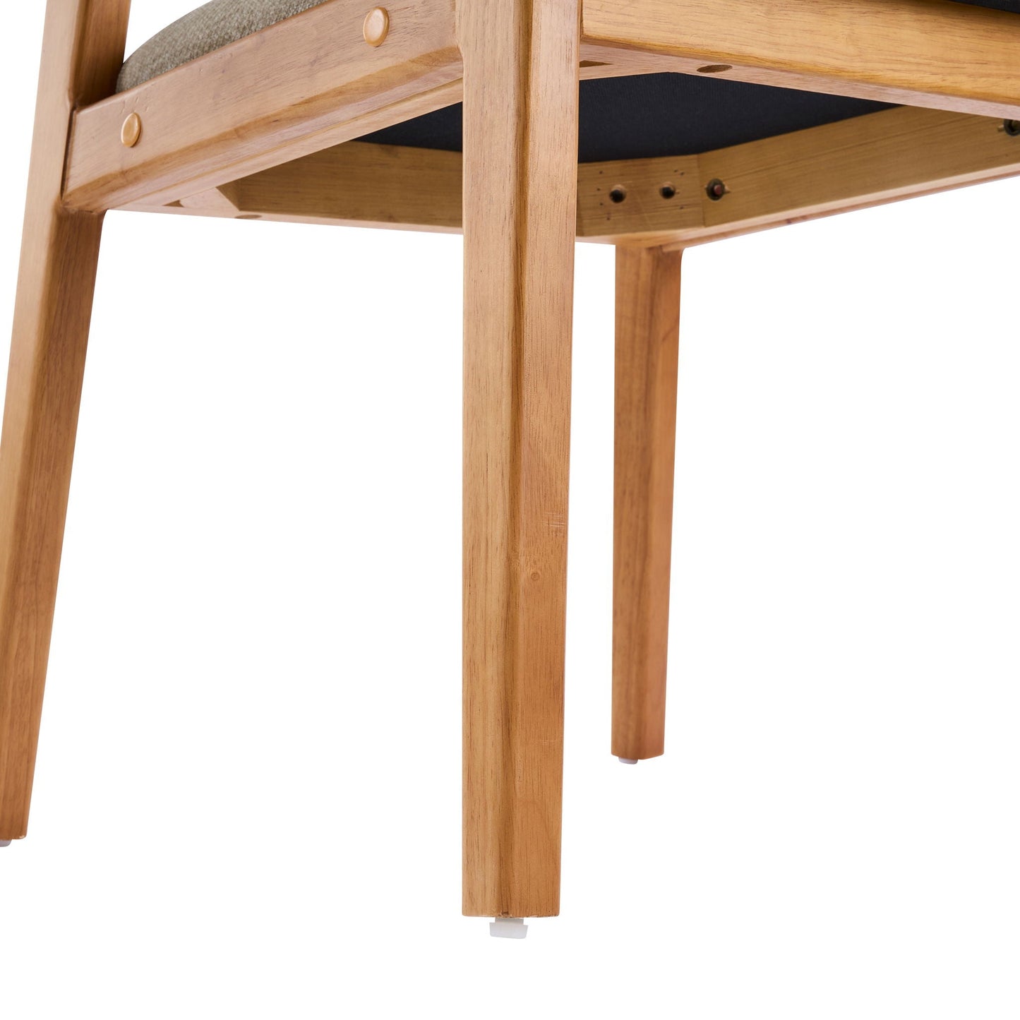 Indoor Upholstered Dining Chair Set of 2 - Oatmeal / Teak