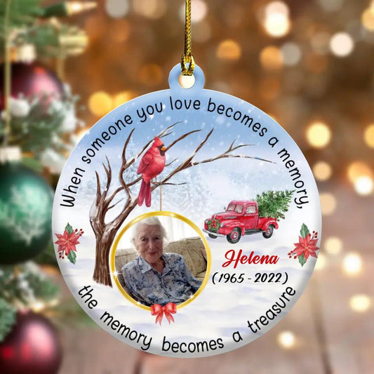 Custom Personalized Mom Photo Wooden Ornament - Memorial Gift Idea - When Someone You Love Becomes A Memory, The Memory Becomes A Treasure