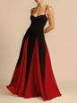 Two-Tone Flowing Maxi Dress
