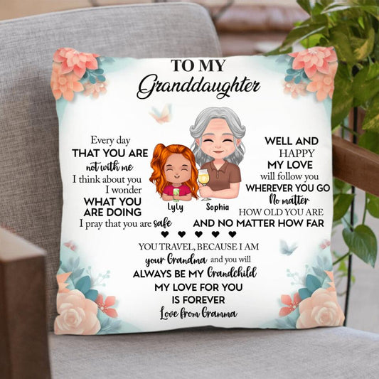 Custom Personalized To My Granddaughter Pillow Cover/ Fleece/Quilt Blanket - Gift Idea For Granddaughter/ Grandson -  Love From Gramma