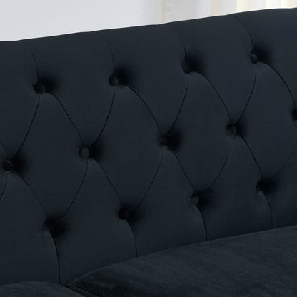 Modern Chesterfield Sofa With Tufted Backrest For Living Room