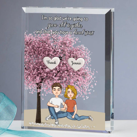 Personalized Couple Rectangle Acrylic Plaque - Mother's Day Gift From Husband - I'm So Glad We're Going To Grow Old Together