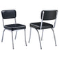Retro Upholstered Dining Side Chair Black (Set of 2)