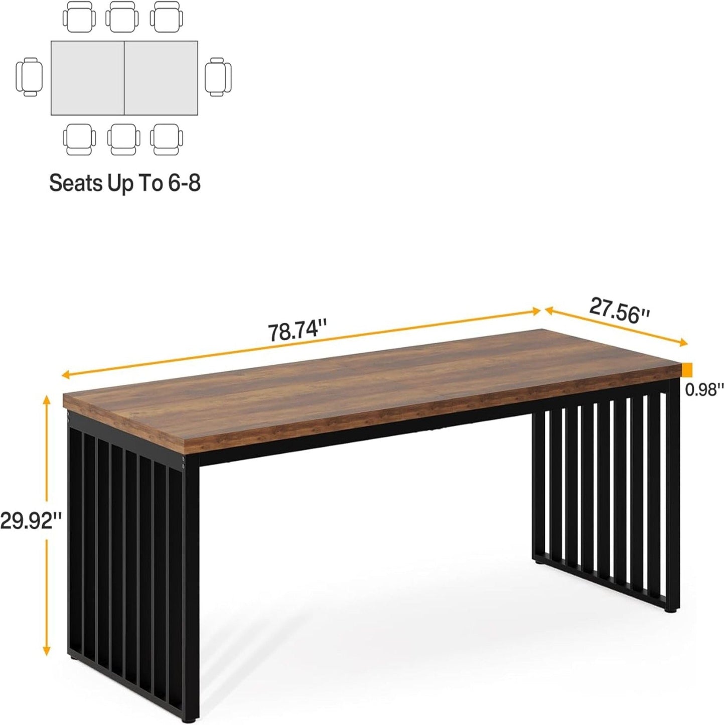 Double Computer Desk For 2 Person, Extra Long Workstation