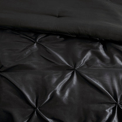 7 Piece Tufted Comforter Set Black King