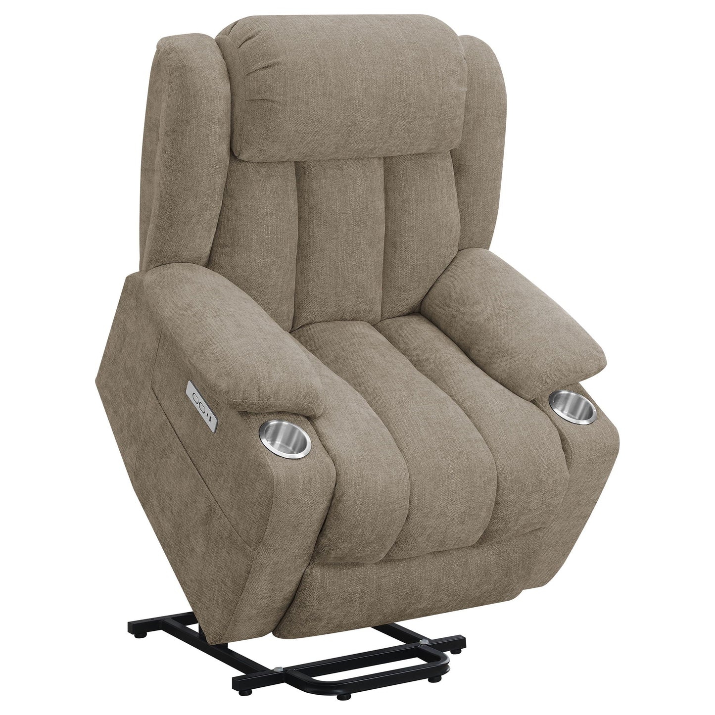 Beca - Upholstered Power Lift Recliner With Cupholders And USB Charging