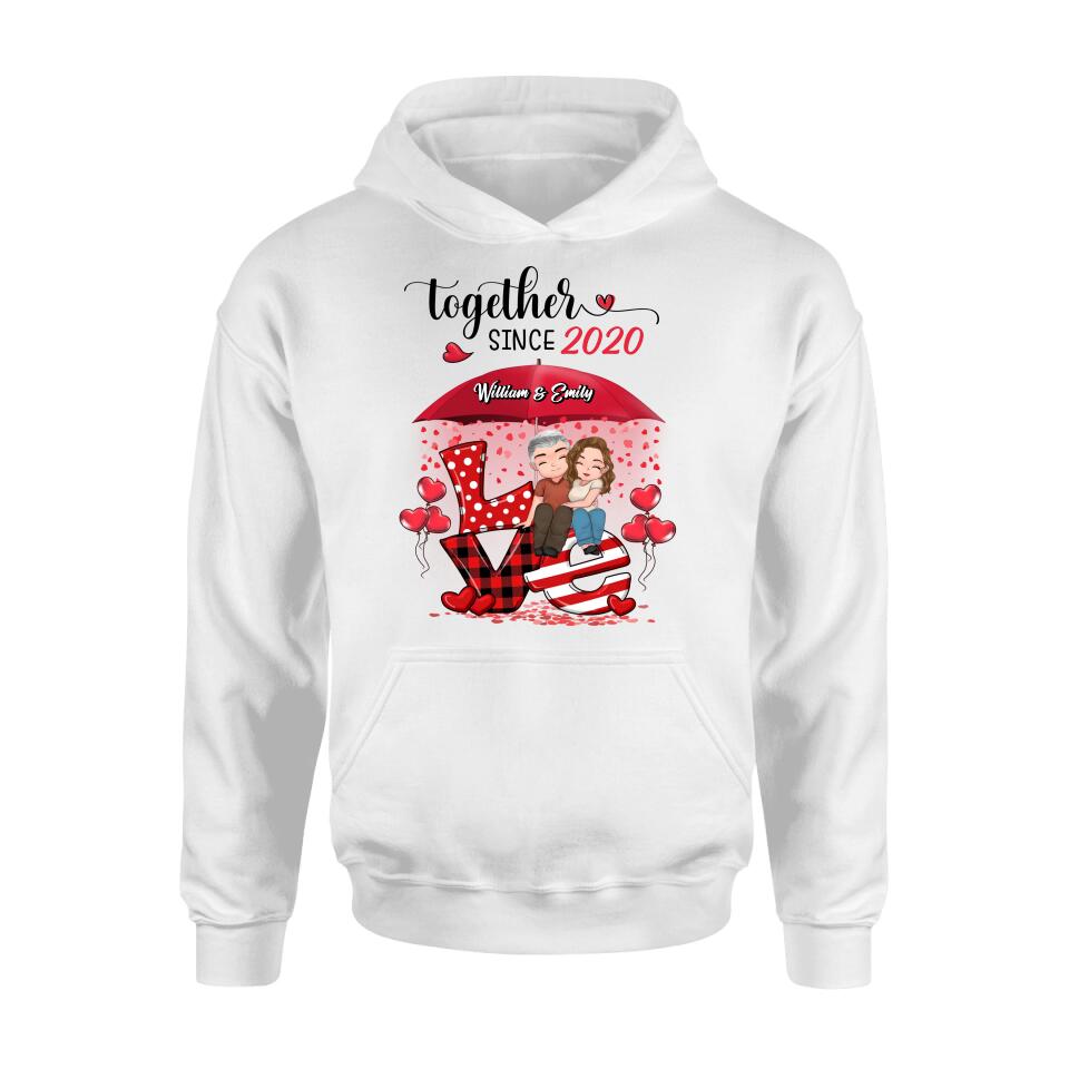 Personalized Couple T-shirt/Long Sleeve/Sweatshirt/Hoodie - Mother's Day Gift For Wife From Husband - Together