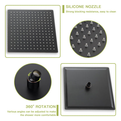 Dual Shower Head 10" Wall Mounted Square Shower System