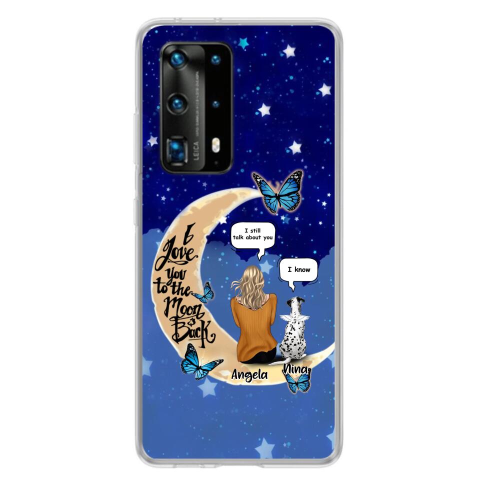 Custom Personalized Memorial Pet Phone Case - Up to 4 Pets - Best Gift For Dog/Cat Lover - I Love You To The Moon & Back - For Xiaomi, Oppo And Huawei Phone Case