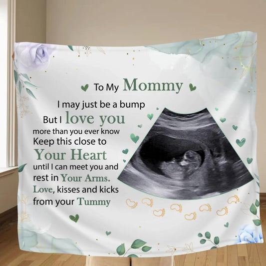 Personalized To My Mommy
Fleece Throw Blanket/Quilt - Upload Photo - Keep This Close To Your Heart Until I Can Meet You And Rest In Your Arms