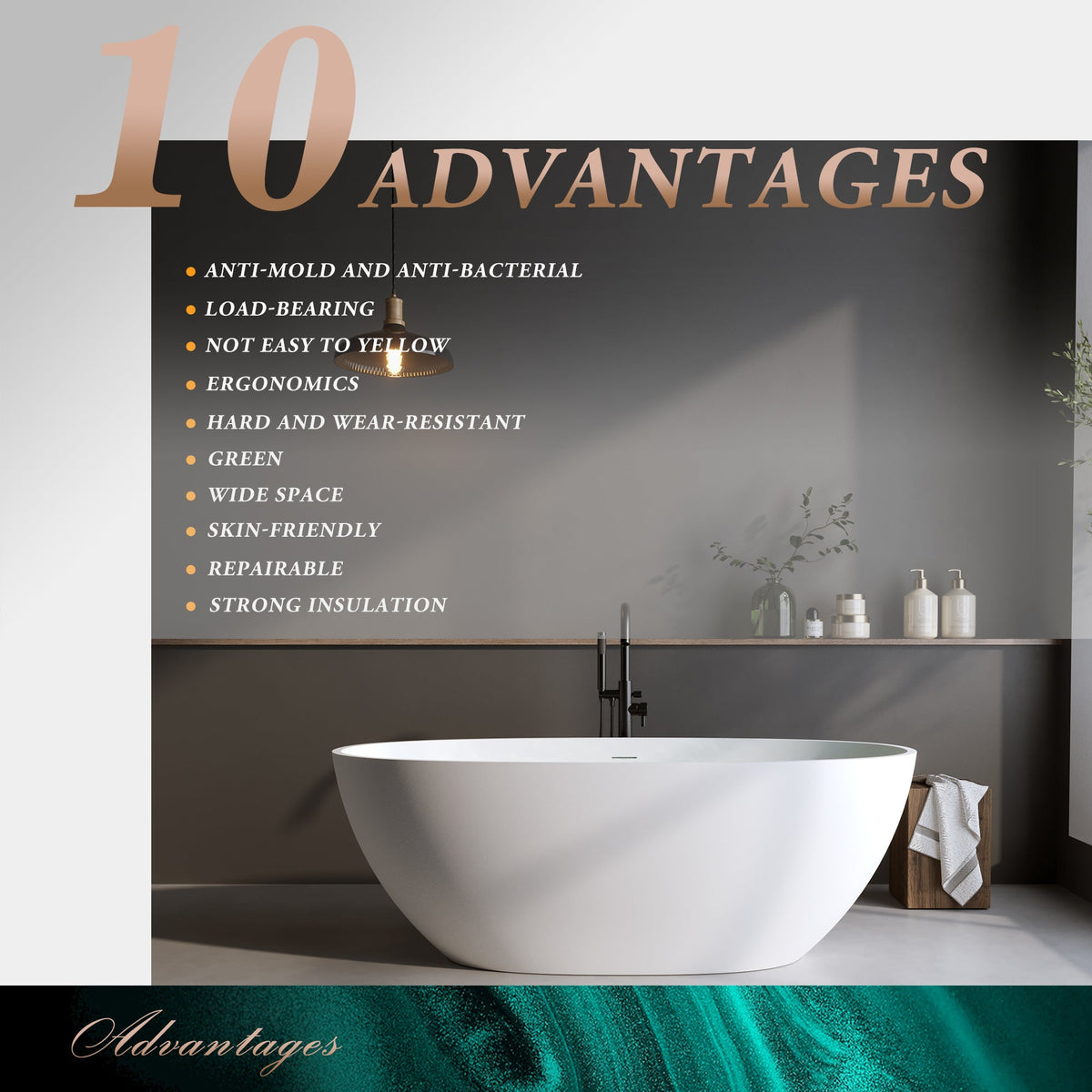 59'' Solid Surface Matte Tub