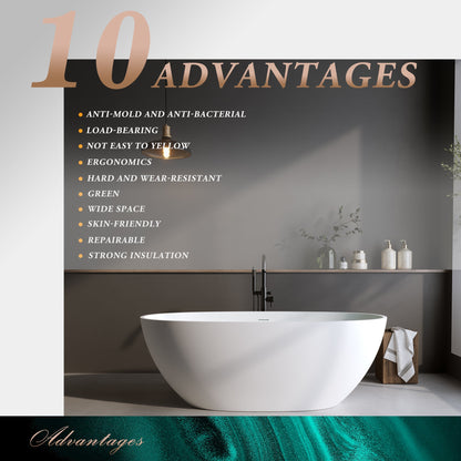 59'' Solid Surface Matte Tub
