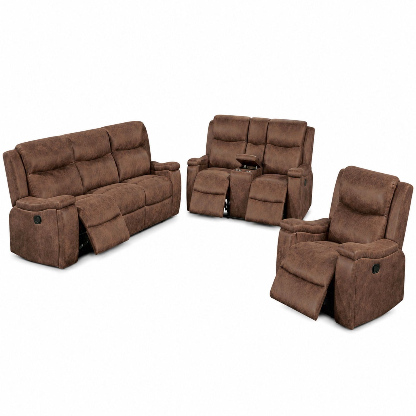 Modern Manual Motion Living Room Set & Hidden Cup Holders