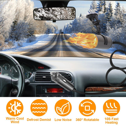 12V 150W Portable Car Heater 2 In 1 Heating Cooling Fan Rotatable Demister Defroster with 4.92ft Cord