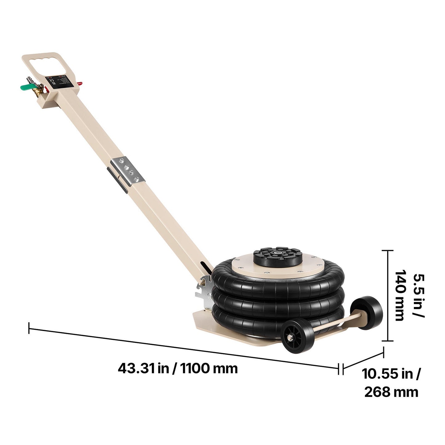 Air Jack 3 Ton Triple Bag Air Jack with Adjustable Handle