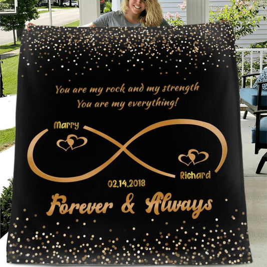 Personalized Couple Fleece/Quilt Blanket - Gift for Husband and Wife, Couple