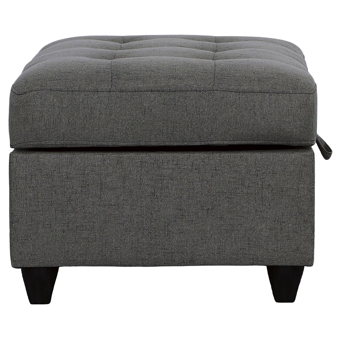Storage Ottoman With Tufted Design - Gray
