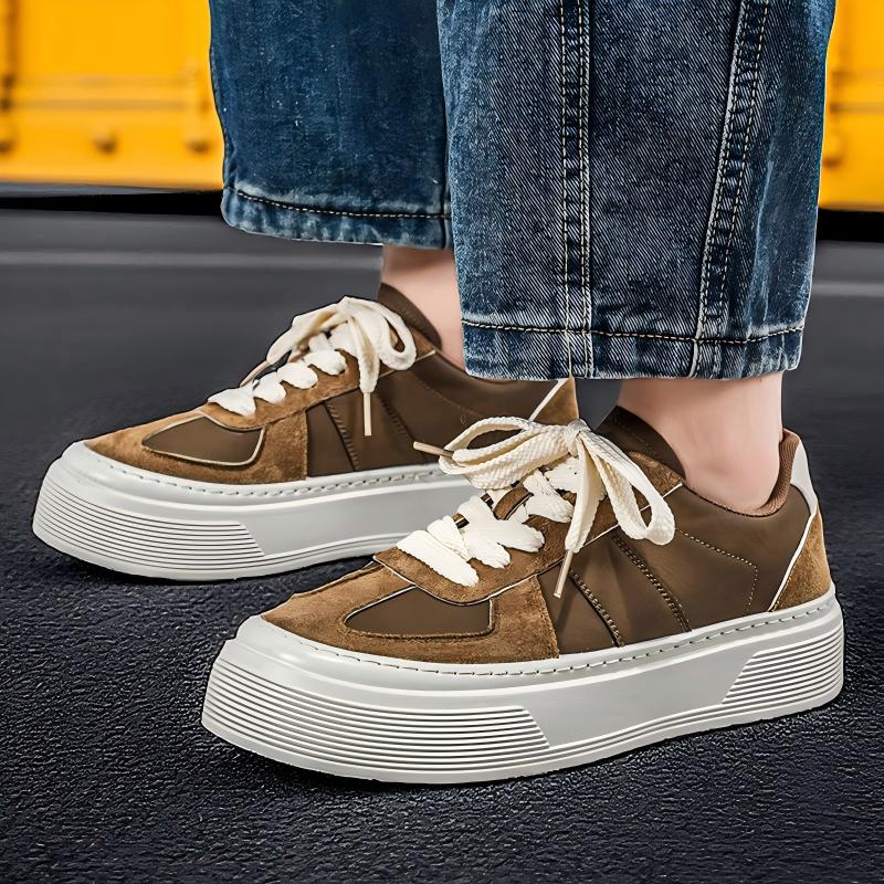 Men Chunky Platform Heighten Casual Skate Sneakers