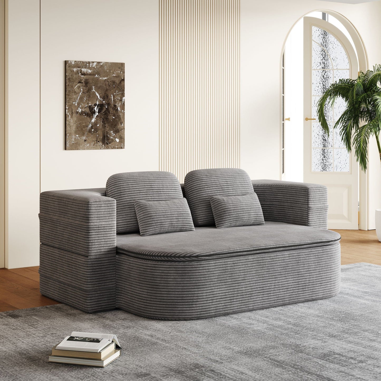 2 In 1 Foldable Sofa Bed With Multi Functional Blanket