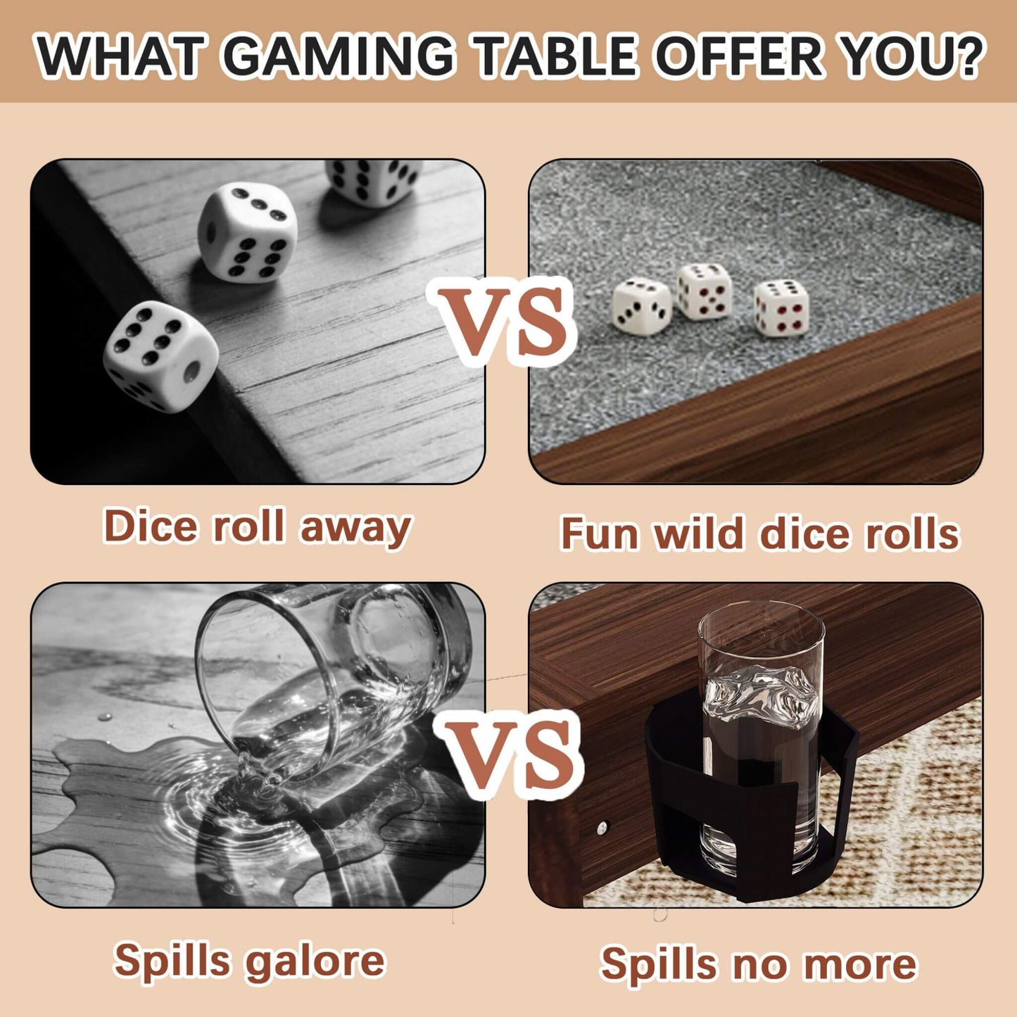 [63X40-Inch] Premium 2-In-1 Multifunctional Board Game Table For 4–6 Players (SAK84513)