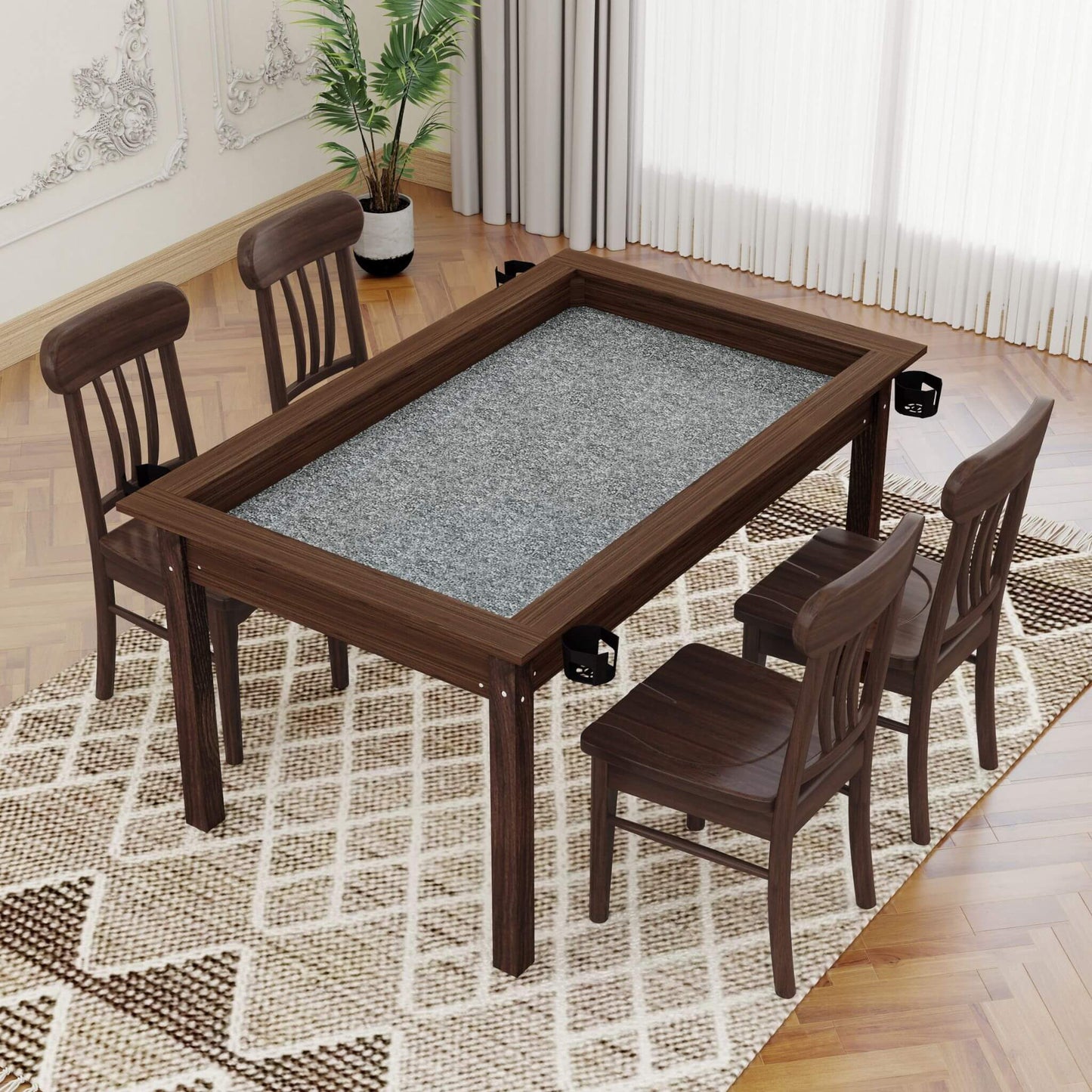 [63X40-Inch] Premium 2-In-1 Multifunctional Board Game Table For 4–6 Players (SAK84513)
