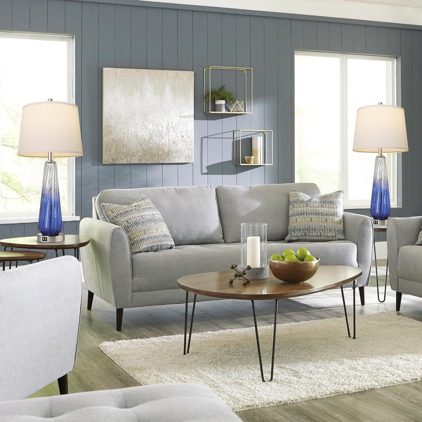 Table Lamps Set of 2 with Touch Control and USB Ports