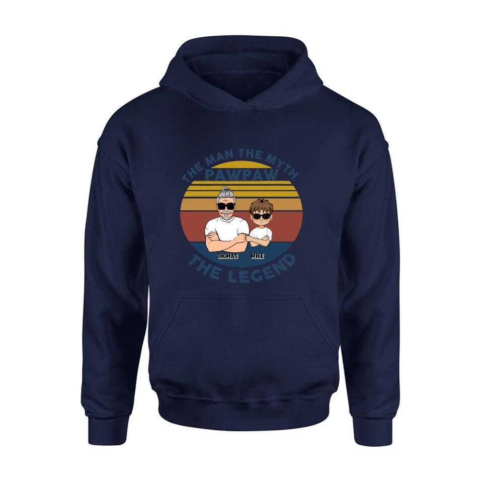 Personalized Father/Grandpa Shirt/Hoodie - Gift Idea For Father's Day - The Man The Myth The Legend