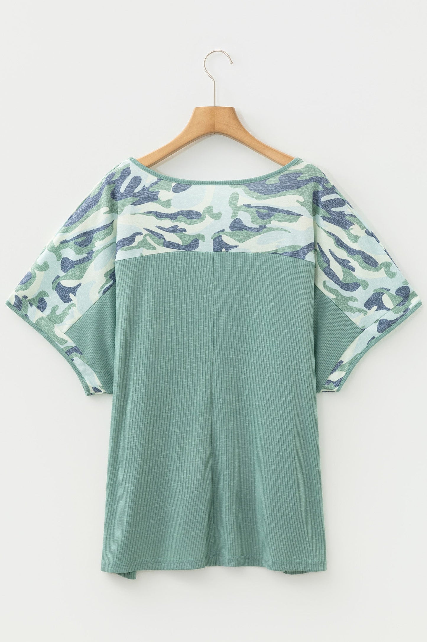 Mazie Mist Ribbed Patchwork PLUS Tee