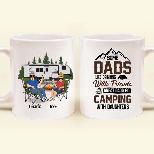 Personalized Dad & Daughter Mug - Gift Idea For Father's Day - Great Dads Go Camping With Daughters