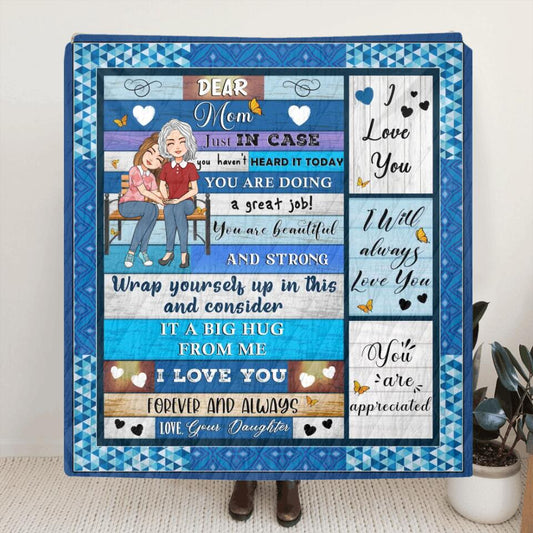 Personalized Mom & Daughter Quilt/Fleece Throw Blanket - Gift Idea For Mother's Day From Daughter - You Are Doing A Great Job