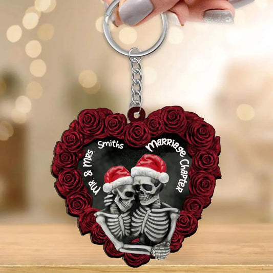 Custom Personalized Skeleton Couple Wooden Keychain - Gift Idea For Couple/Her/Him - You & Me We Got This